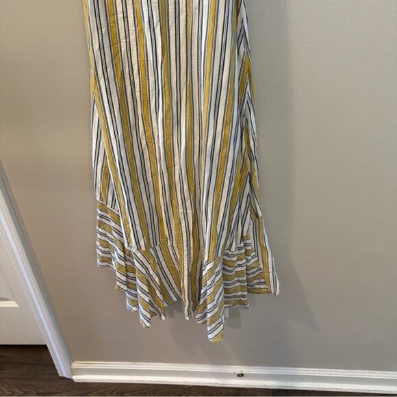 Lulus High Tide One-Shoulder Yellow & White Striped Midi Dress Size Small - Picture 10 of 12